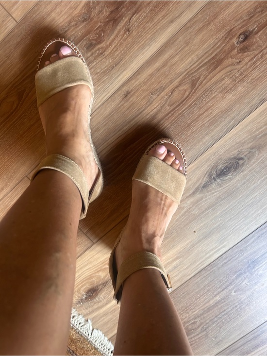 Franco Sarto Shoes - Franco Sarto Tan Suede Espadrille Ankle-Strap Sandals